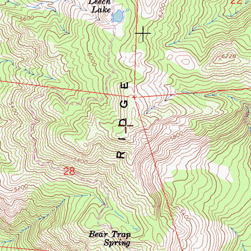 Topographic Map of Pine Ridge, CA
