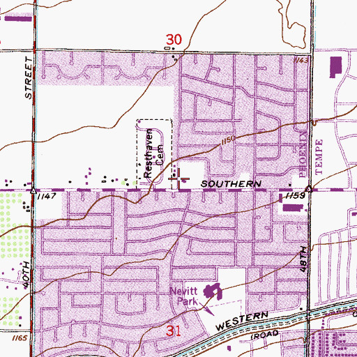 Topographic Map of Saint Edward the Confessor Catholic Church, AZ