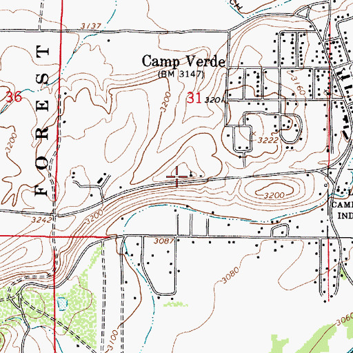 Topographic Map of Saint Frances Cabrini Catholic Church, AZ