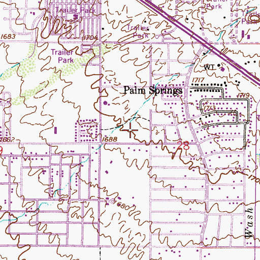 Topographic Map of Saint George Roman Catholic Parish, AZ