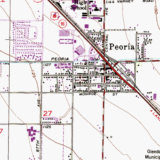 Topographic Map of Saint Haralambos Greek Orthodox Church, AZ