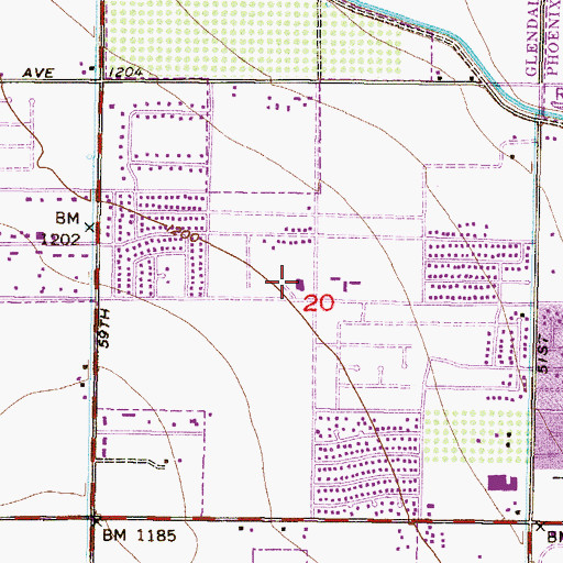 Topographic Map of Saint Helen's Catholic Church, AZ