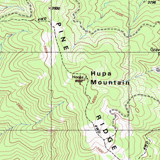 Topographic Map of Pine Ridge, CA