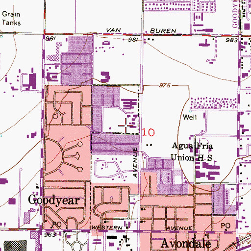 Topographic Map of Saint John Vianney Catholic Church, AZ