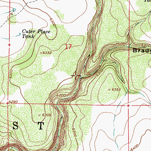 Topographic Map of Brady Canyon, AZ