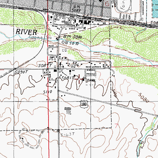 Topographic Map of Saint Johns Baptist Church, AZ