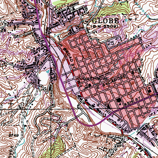 Topographic Map of Saint Johns Episcopal Church, AZ