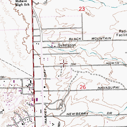 Topographic Map of Saint Margaret Marys Catholic Church, AZ