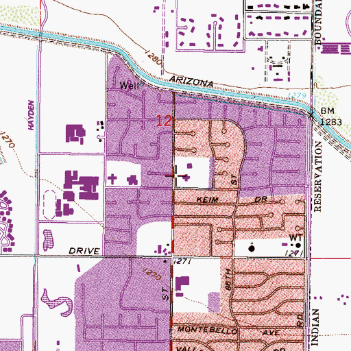 Topographic Map of Saint Maria Goretti Catholic Church, AZ