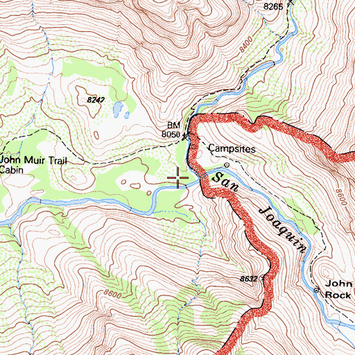 Topographic Map of Piute Creek, CA