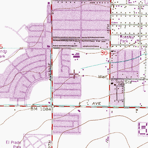 Topographic Map of Saint Mary's Ethiopian Orthodox Tewahedo Church, AZ