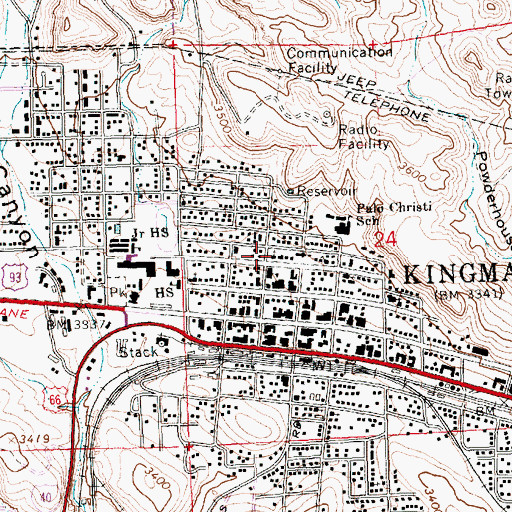 Topographic Map of Saint Marys Roman Catholic Church, AZ