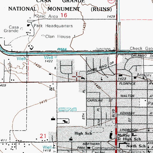 Topographic Map of Saint Michael's Episcopal Church, AZ