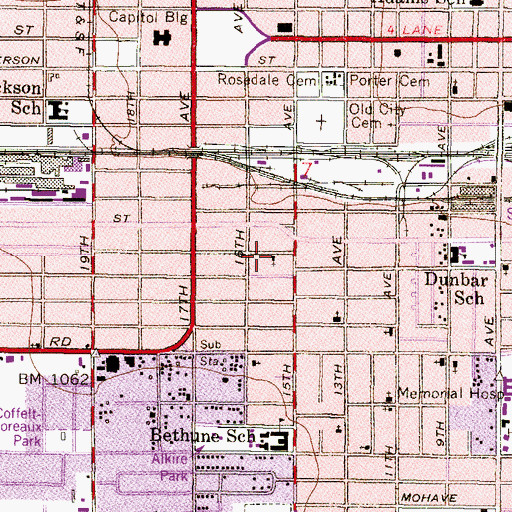 Topographic Map of Saint Paul Missionary Baptist Church, AZ