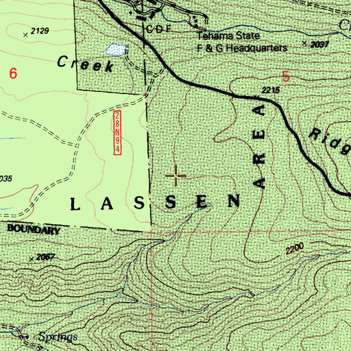 Topographic Map of Plum Creek Ridge, CA