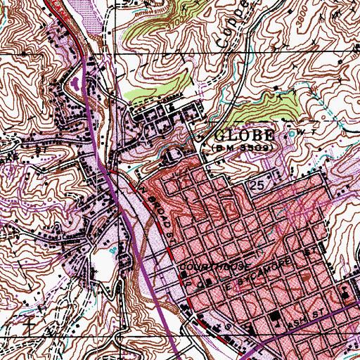 Topographic Map of Saint Peter's Lutheran Church, AZ