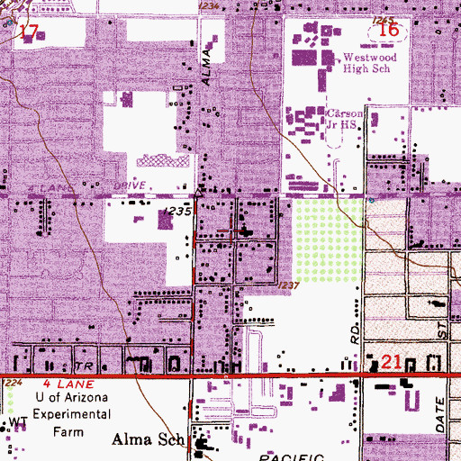 Topographic Map of The Church of Jesus Christ of Latter Day Saints, AZ