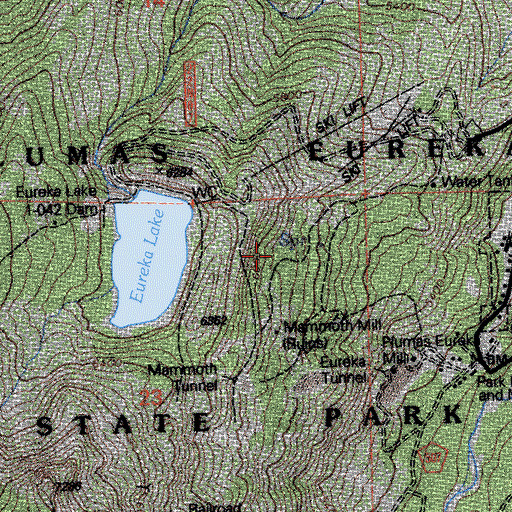 Topographic Map of Plumas-Eureka State Park, CA