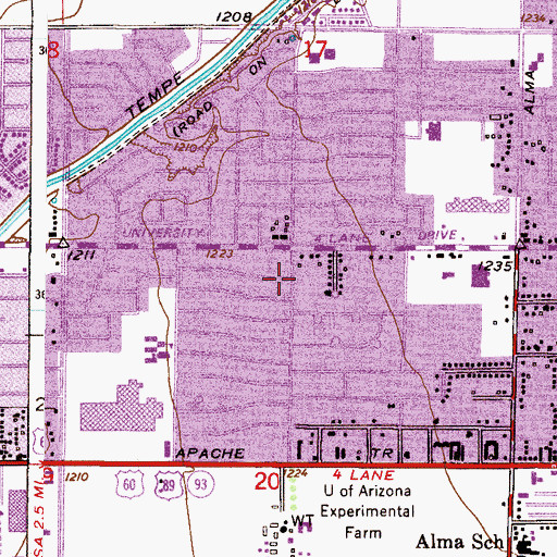 Topographic Map of Tongan United Methodist Church, AZ