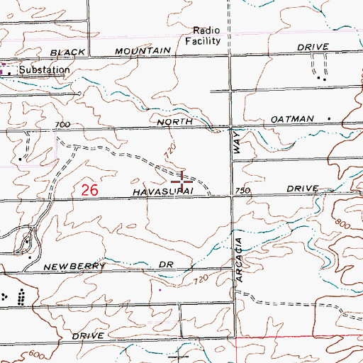 Topographic Map of Trinity Baptist Church, AZ