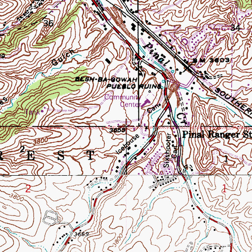 Topographic Map of Trinity Baptist Church, AZ