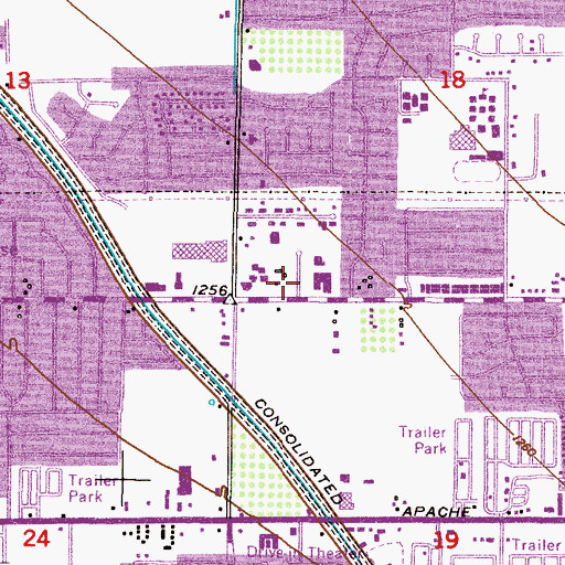 Topographic Map of Trinity Baptist Church, AZ