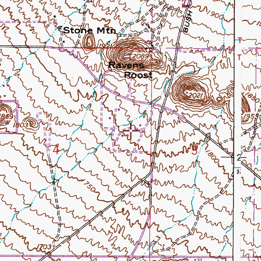 Topographic Map of Trinity Church, AZ
