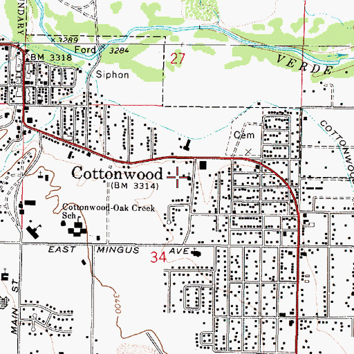 Topographic Map of Trinity Fellowship Church of God, AZ