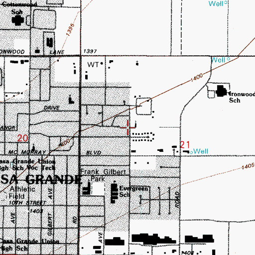 Topographic Map of Trinity Lutheran Church, AZ