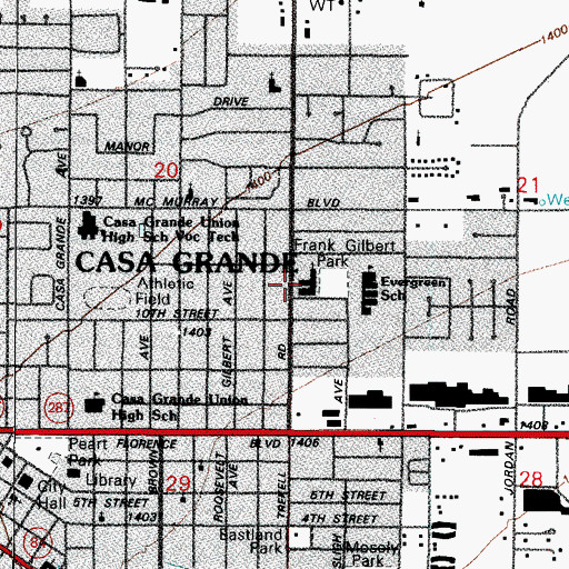 Topographic Map of Trinity Southern Baptist Church, AZ