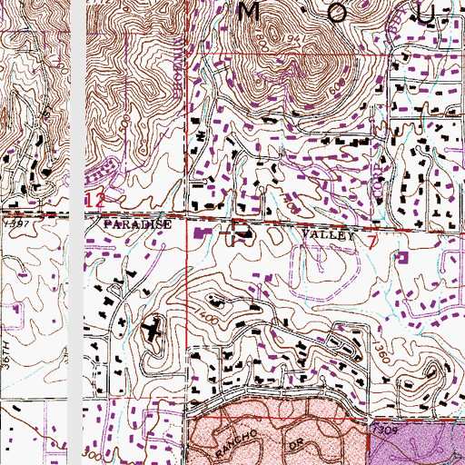 Topographic Map of Unitarian Universalist Congregation of Phoenix, AZ