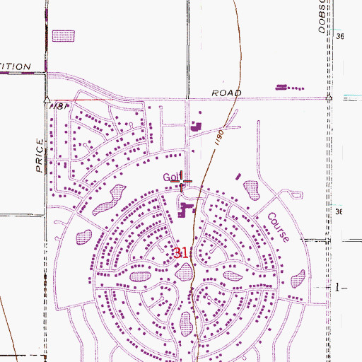 Topographic Map of United Church of Sun Lakes, AZ