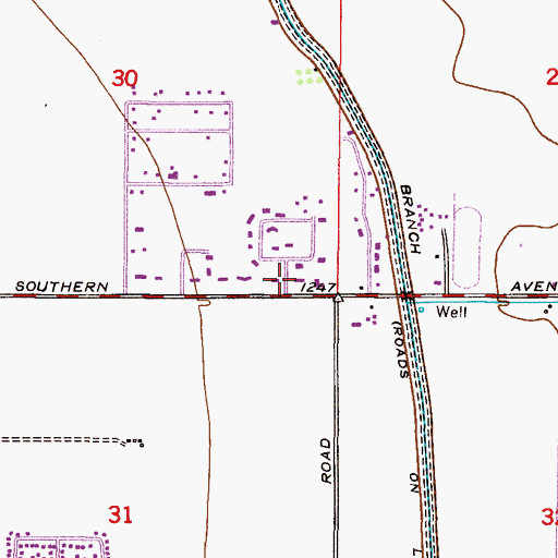 Topographic Map of Unity Church of Mesa, AZ