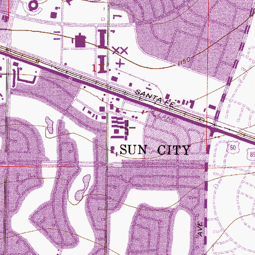 Topographic Map of Unity Church of Sun City, AZ