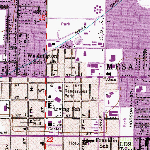 Topographic Map of Universal Church, AZ
