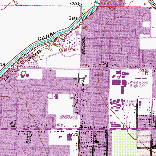 Topographic Map of Valley Chinese Baptist Church, AZ