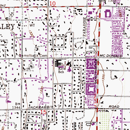 Topographic Map of Valley Presbyterian Church, AZ