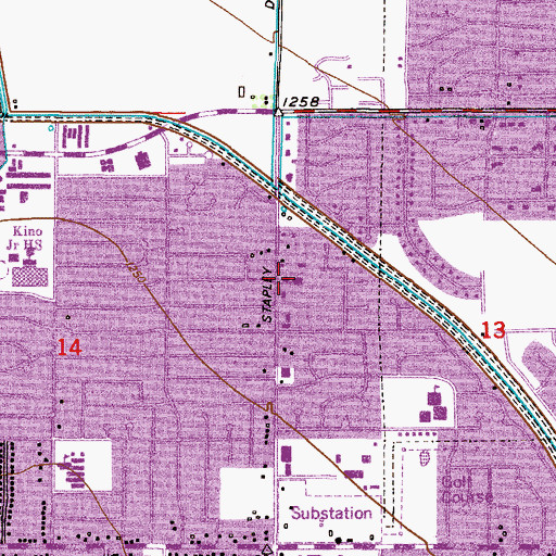 Topographic Map of Valley Rim Southern Baptist Church, AZ