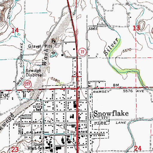Topographic Map of Valley View Southern Baptist Church, AZ