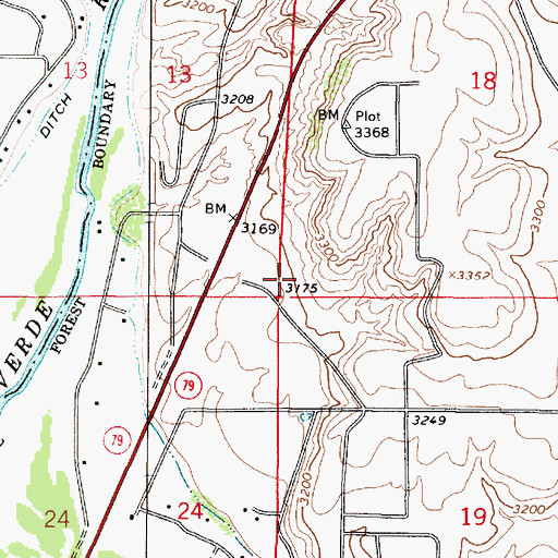 Topographic Map of Verde Valley Church of Christ, AZ