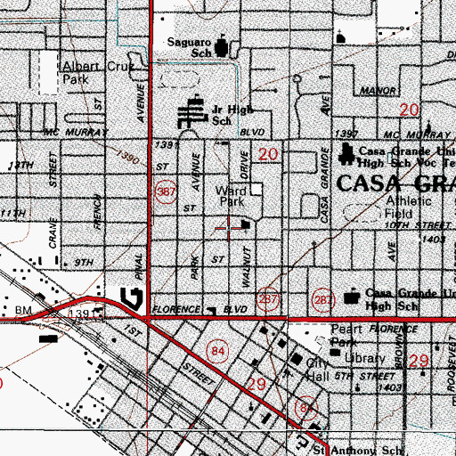 Topographic Map of Victory Chapel of Casa Grande, AZ