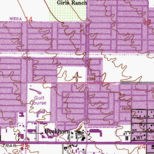 Topographic Map of Victory Lutheran Church, AZ
