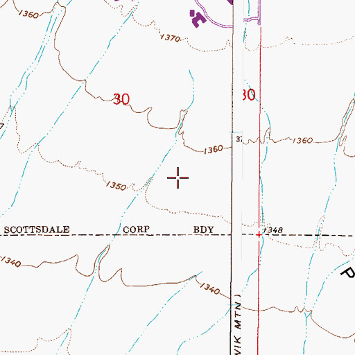 Topographic Map of Vineyard Christian Fellowship, AZ