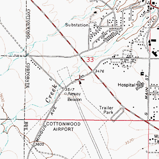 Topographic Map of Vineyard Christian Fellowship, AZ