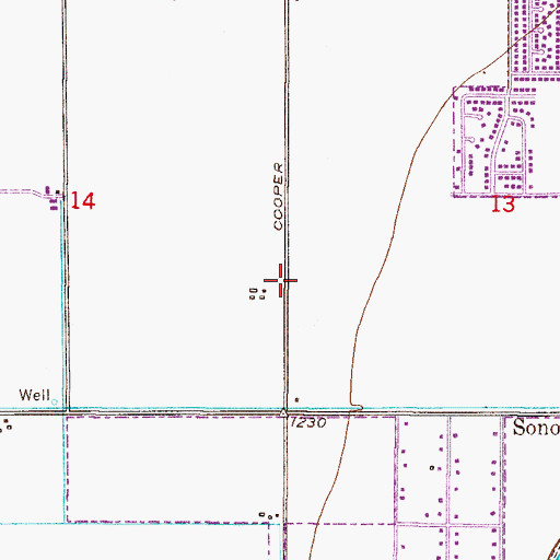 Topographic Map of Vineyard Community Church, AZ