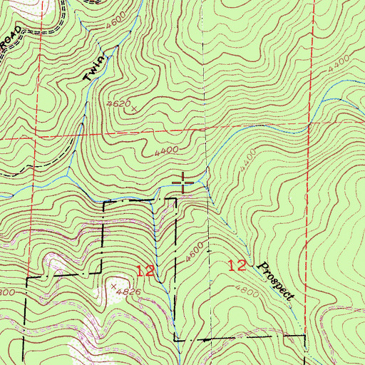 Topographic Map of Prospect Creek, CA