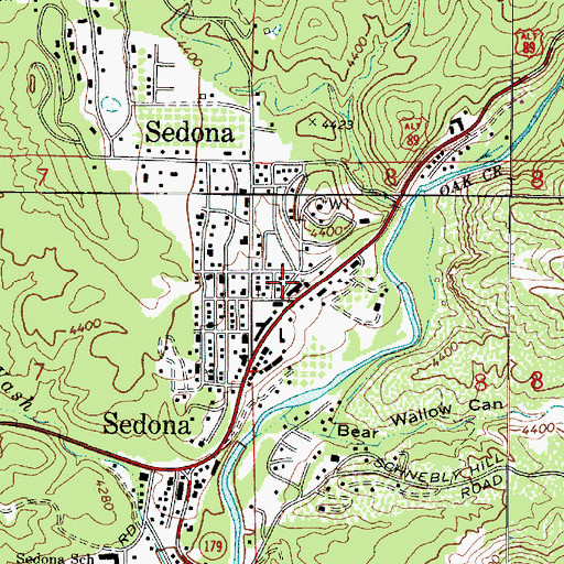 Topographic Map of Wayside Chapel, AZ