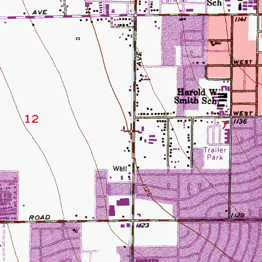 Topographic Map of West Glendale Baptist Church, AZ