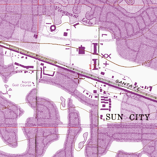 Topographic Map of West Valley Christian Fellowship, AZ