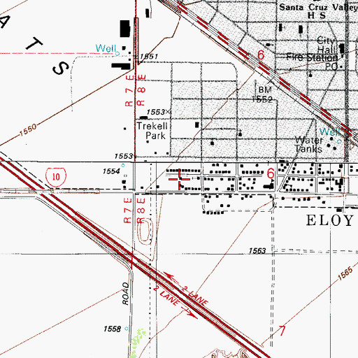 Topographic Map of Westside Church of God in Christ, AZ